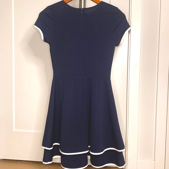 Love Ady Navy Ruffle Skater Dress, Size S - Picture 3 of 4